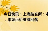 今日快讯：上海航交所：本周出口集装箱运输需求增长乏力，市场运价继续回落