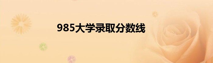 985大學錄取分數線2024_錄取分數線大學排名_2024年錄取分數線大學