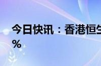 今日快讯：香港恒生科技指数跌幅扩大至14%