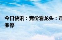 今日快讯：竞价看龙头：市场焦点股双成药业（13板）竞价涨停