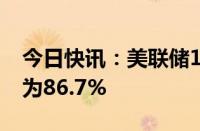 今日快讯：美联储11月降息25个基点的概率为86.7%