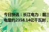 今日快讯：长江电力：前三季度境内所属六座梯级电站总发电量约2358.14亿千瓦时，同比增15.97%