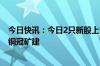 今日快讯：今日2只新股上市：深交所主板强邦新材 北交所铜冠矿建