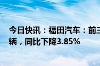 今日快讯：福田汽车：前三季度汽车产品累计销量43.27万辆，同比下降3.85%