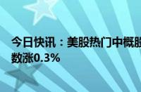 今日快讯：美股热门中概股涨跌不一，纳斯达克中国金龙指数涨0.3%