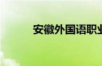 安徽外国语职业技术学院怎么样