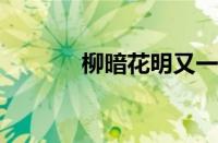 柳暗花明又一村是指什么意思