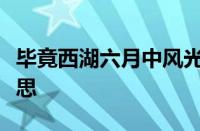 毕竟西湖六月中风光不与四时的意思指什么意思