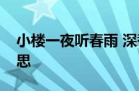 小楼一夜听春雨 深巷明朝卖杏花是指什么意思