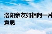 洛阳亲友如相问一片冰心在玉壶的意思指什么意思