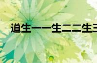 道生一一生二二生三三生万物指什么意思