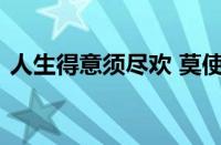 人生得意须尽欢 莫使金樽空对月指什么意思