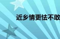 近乡情更怯不敢问来人指什么意思