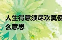 人生得意须尽欢莫使金樽空对月什么意思指什么意思