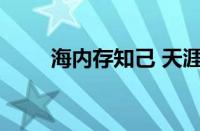 海内存知己 天涯若比邻指什么意思