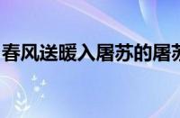 春风送暖入屠苏的屠苏是什么意思指什么意思