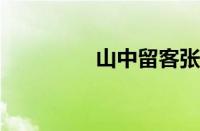 山中留客张旭指什么意思