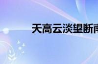 天高云淡望断南飞雁指什么意思