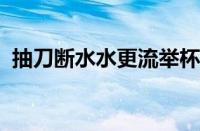 抽刀断水水更流举杯消愁愁更愁指什么意思