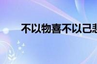 不以物喜不以己悲的意思指什么意思