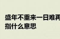 盛年不重来一日难再晨及时当勉励岁月不待人指什么意思