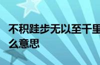 不积跬步无以至千里不积小流无以成江海指什么意思