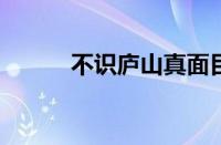 不识庐山真面目全诗指什么意思