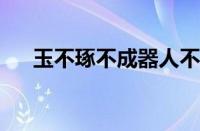 玉不琢不成器人不学不知义指什么意思