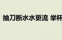 抽刀断水水更流 举杯消愁愁更愁指什么意思