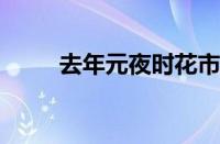 去年元夜时花市灯如昼指什么意思