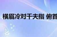 横眉冷对千夫指 俯首甘为孺子牛指什么意思