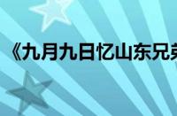 《九月九日忆山东兄弟》[唐]王维指什么意思