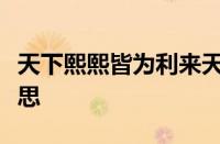 天下熙熙皆为利来天下攘攘皆为利往指什么意思