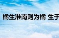 橘生淮南则为橘 生于淮北则为枳指什么意思