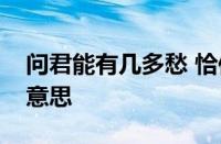 问君能有几多愁 恰似一江春水向东流指什么意思