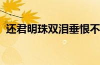 还君明珠双泪垂恨不相逢未嫁时指什么意思