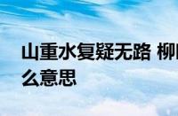 山重水复疑无路 柳暗花明又一村的意思指什么意思