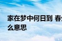 家在梦中何日到 春生江上几人还的意思指什么意思