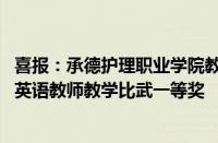 喜报：承德护理职业学院教师孙娜 乔丹获全国涉外护理专业英语教师教学比武一等奖