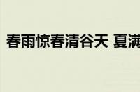 春雨惊春清谷天 夏满芒夏暑相连指什么意思