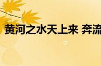 黄河之水天上来 奔流到海不复回指什么意思