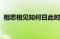 相思相见知何日此时此夜难为情指什么意思