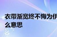 衣带渐宽终不悔为伊消得人憔悴什么意思指什么意思