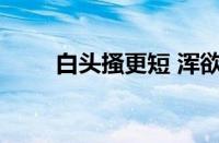 白头搔更短 浑欲不胜簪指什么意思