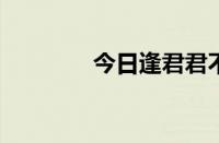 今日逢君君不识指什么意思