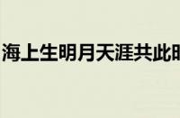 海上生明月天涯共此时是谁的诗句指什么意思