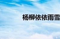 杨柳依依雨雪霏霏指什么意思