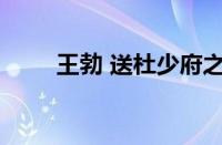 王勃 送杜少府之任蜀州指什么意思