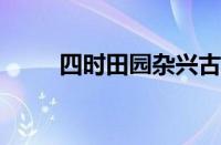 四时田园杂兴古诗意思指什么意思