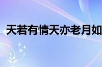 天若有情天亦老月如无恨月长圆指什么意思